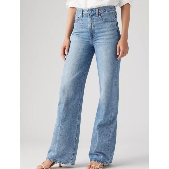 Levi's Denim - Levi's Women's 33x32 Premium Ribcage Wide Leg Jeans Not The Same - Medium Wash